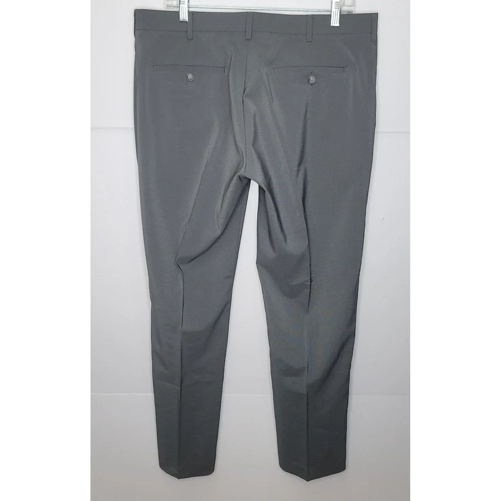 Van Heusen‎ Flex Dress Pants Mens 34x30 Grey Slim Fit Stretch Houndstooth Office